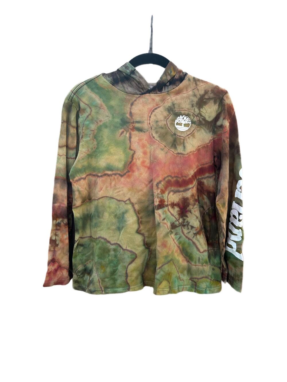 Tie Dye Hooded Long Sleeve Timberland Shirt | Geode Tie - Reverse Dye / Ice Dye